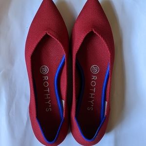 Rothy's Chilli Red Pointed flats in 6.5